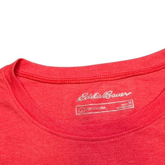 EDDIE BAUER Women’s Red Orange Short Sleeve Crew Neck T-Shirt Size Medium - Picture 3 of 5